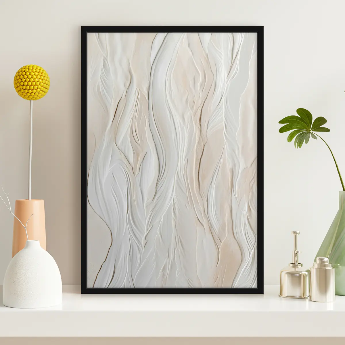 Poster Onde strutturate in toni morbidi e neutri f36027