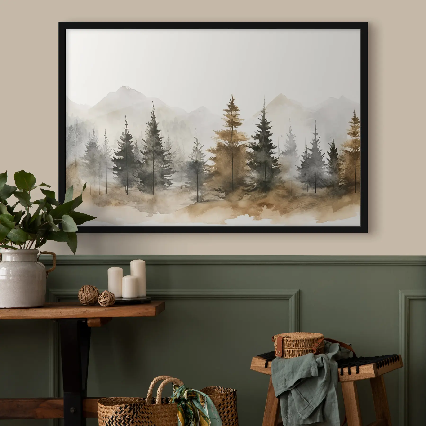 carta da parati Un sereno paesaggio forestale dalle tonalità tenui nr. f36010