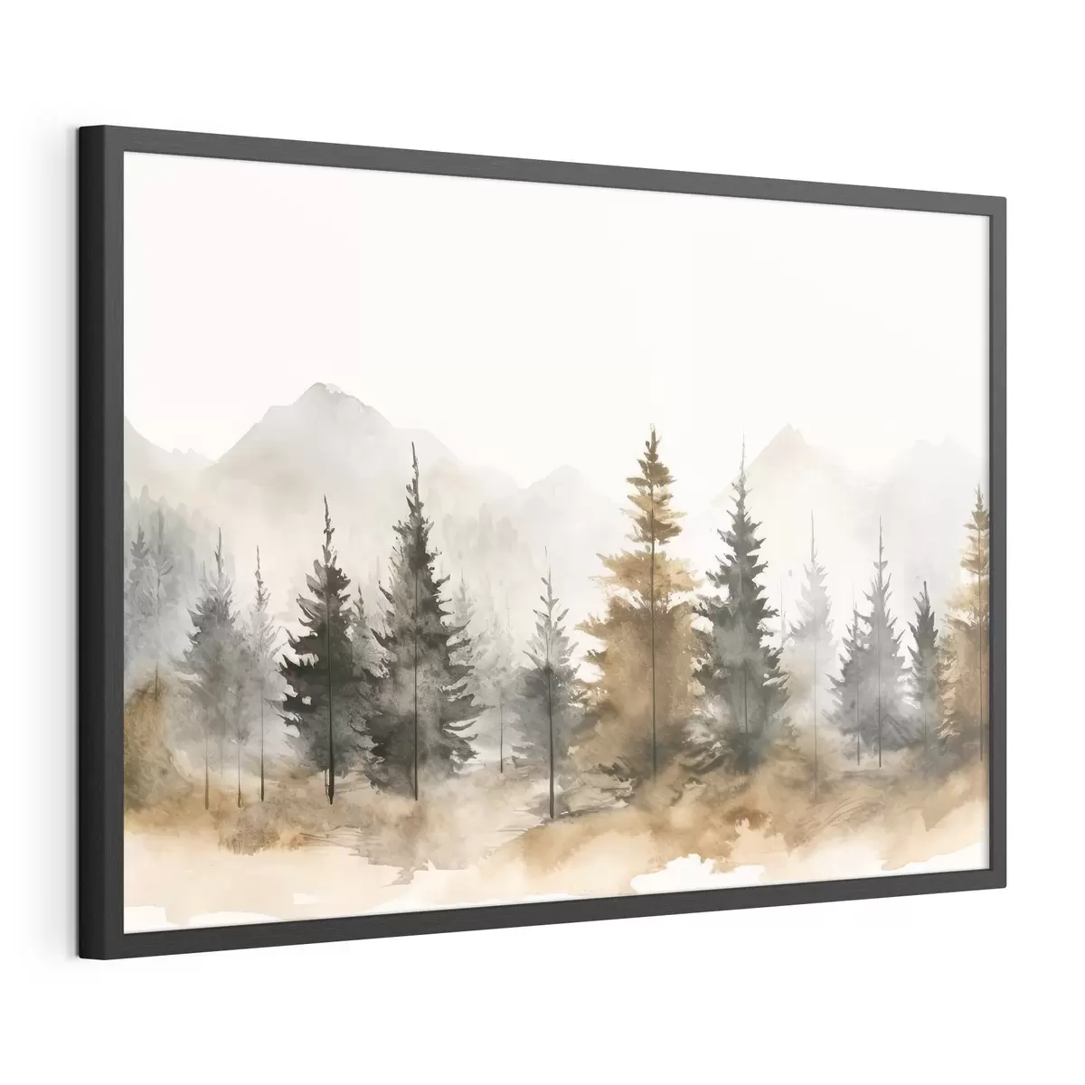 Poster Un sereno paesaggio forestale dalle tonalità tenui f36010