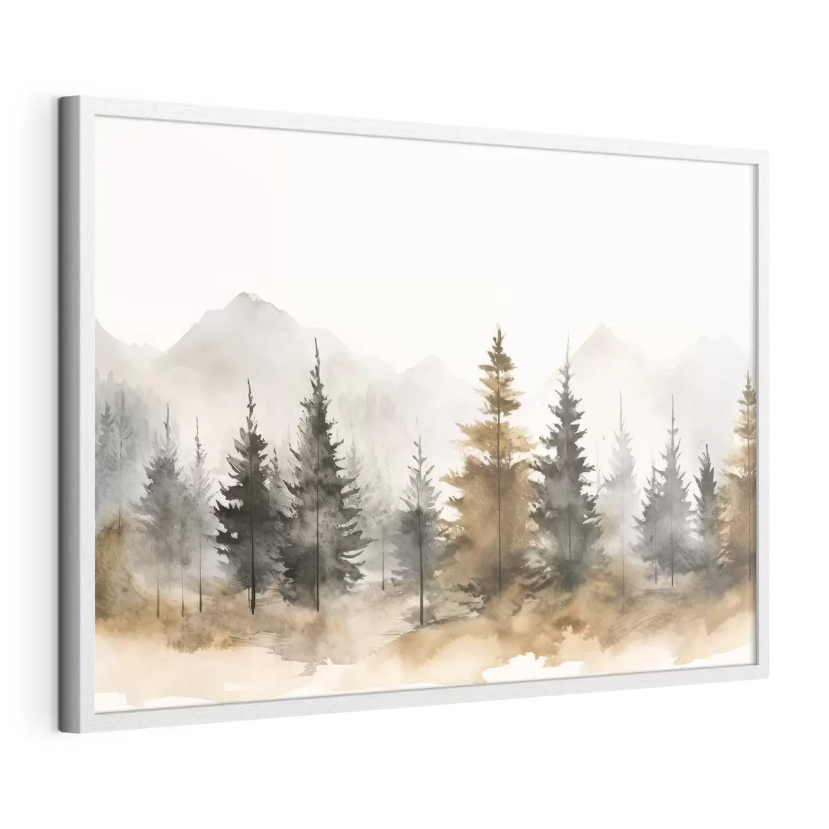 Poster Un sereno paesaggio forestale dalle tonalità tenui f36010