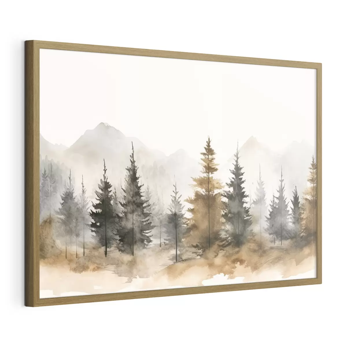 Poster Un sereno paesaggio forestale dalle tonalità tenui f36010