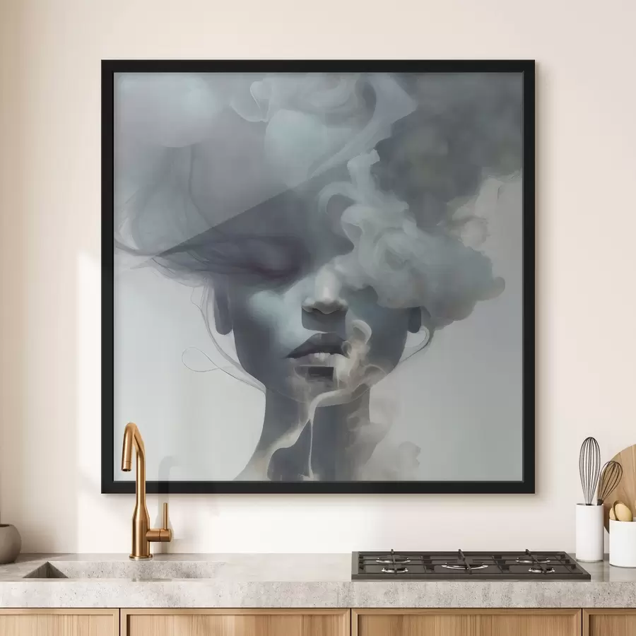 carta da parati La ragazza e la nebbia grigia nr. f35818