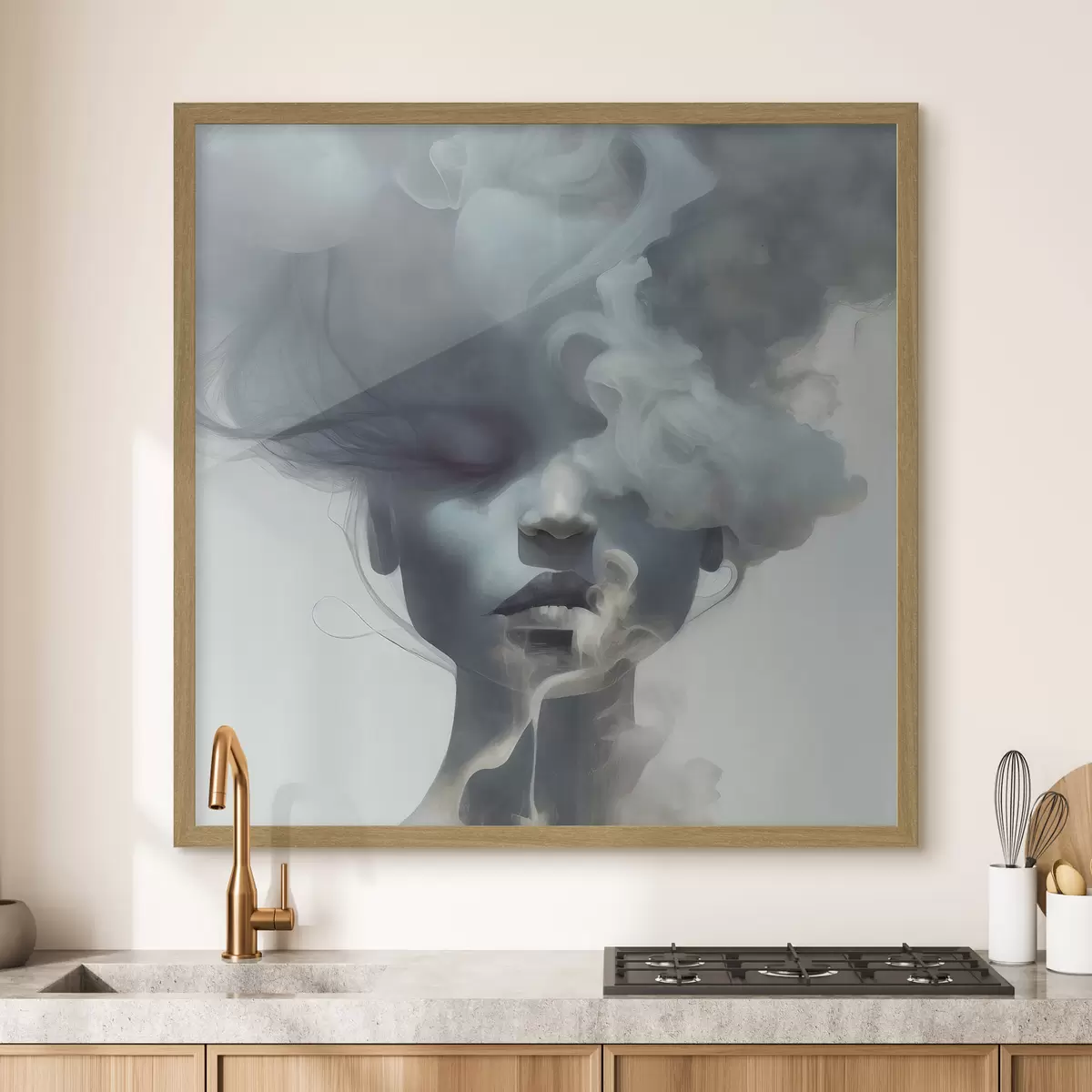 Poster Volto dietro il fumo f35818