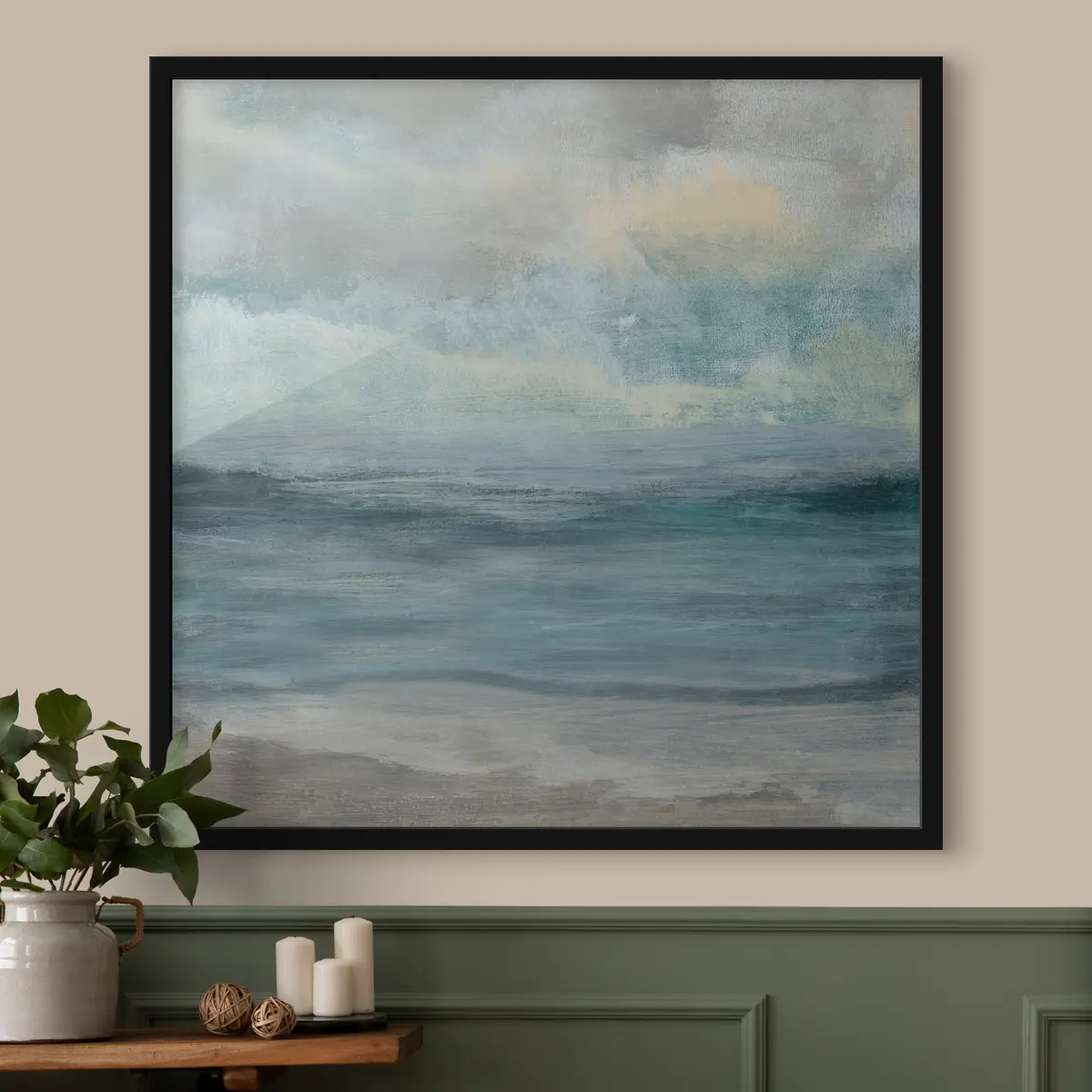 Poster Onde serene sotto un cielo nuvoloso f35720