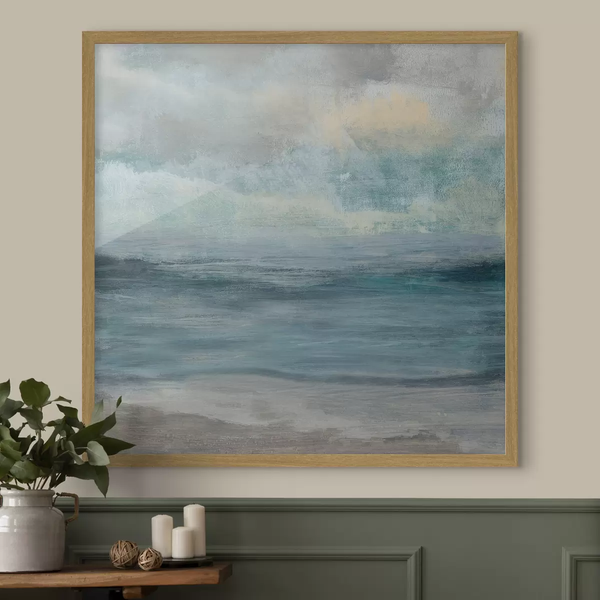 Poster Onde serene sotto un cielo nuvoloso f35720