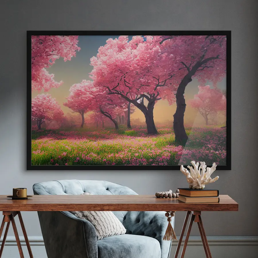 carta da parati Alberi in fiore dai vivaci colori primaverili nr. f35703