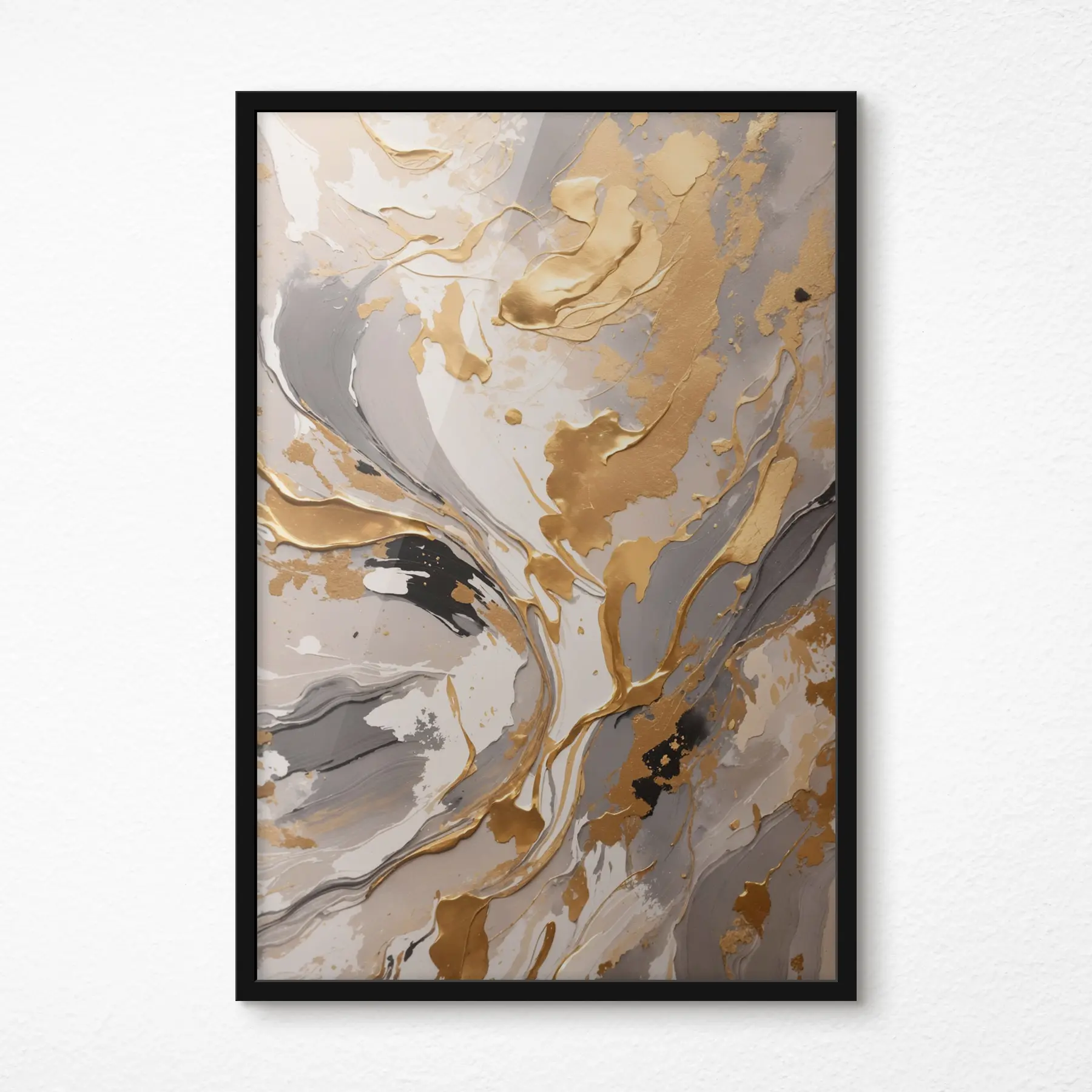 carta da parati Quadro astratto a olio nei colori bianco e nero nr. f35656