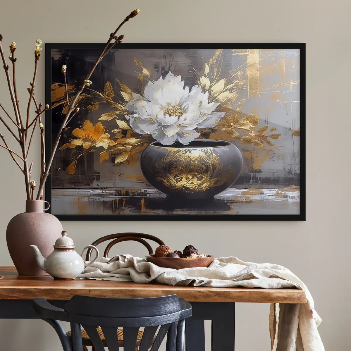 Poster Elegante vaso con fiori sbocciati f35388