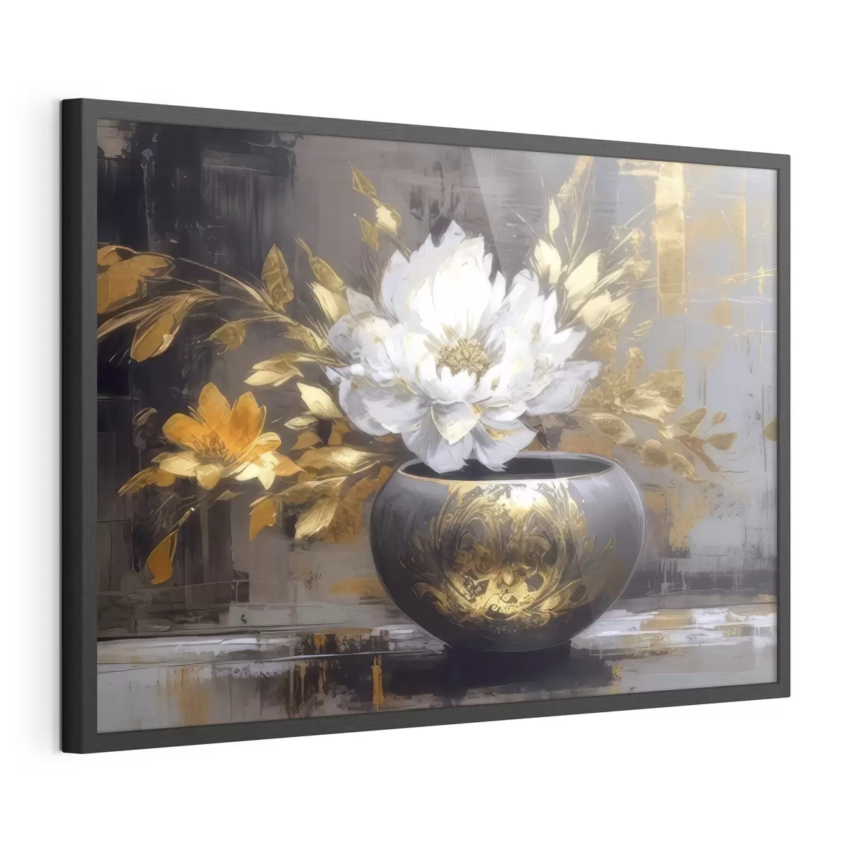 Poster Fiore bianco in vaso scuro f35388