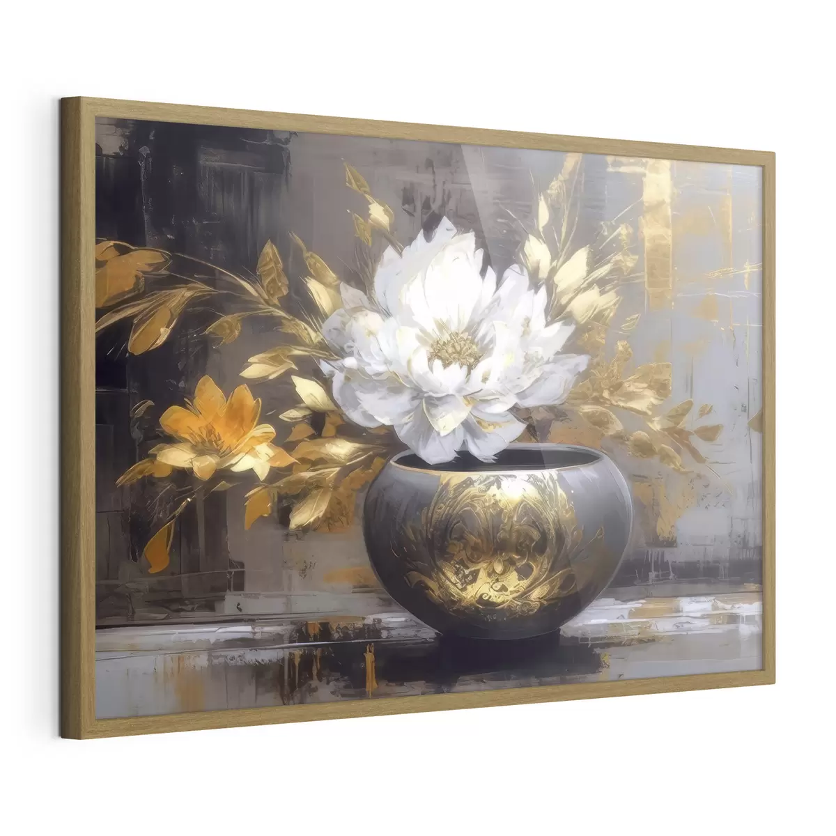 Poster Fiore bianco in vaso scuro f35388