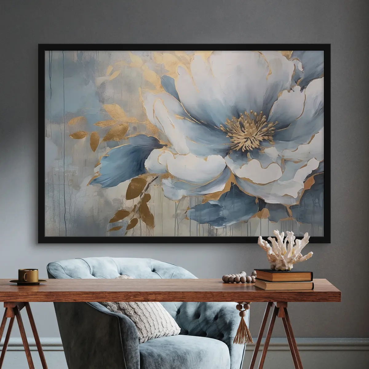 Poster Fioritura elegante con colori rilassanti f35382