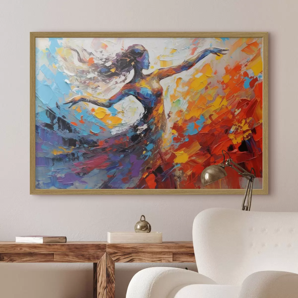 Poster Ballerina che abbraccia colori e movimenti vibranti f35379
