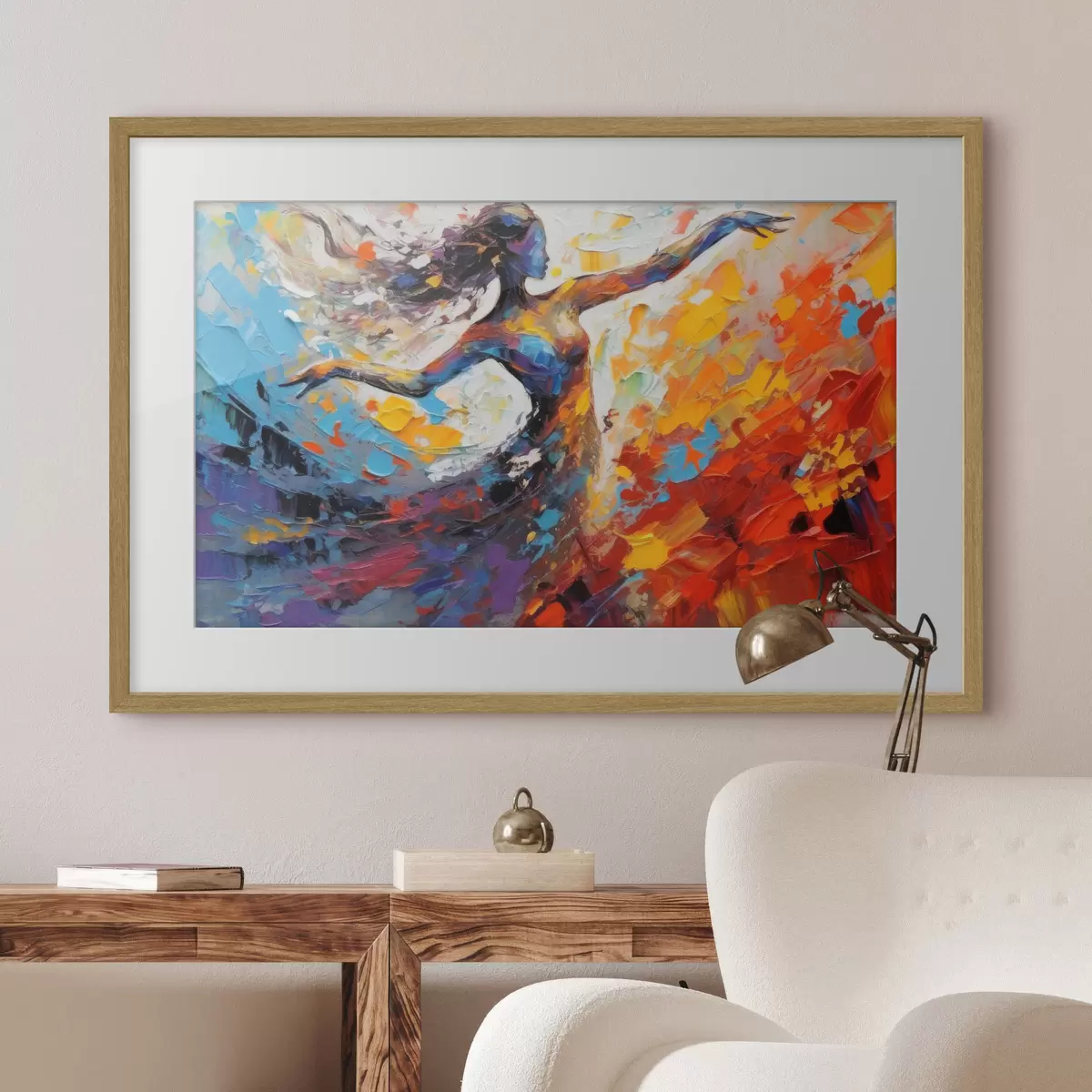 Poster Ballerina che abbraccia colori e movimenti vibranti f35379