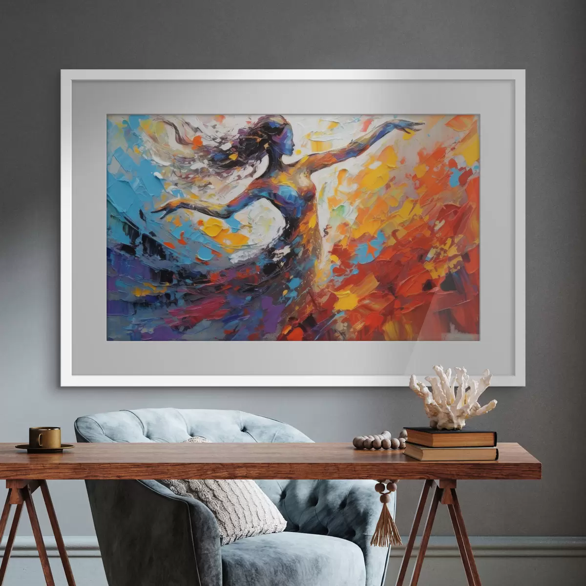 Poster Ballerina che abbraccia colori e movimenti vibranti f35379