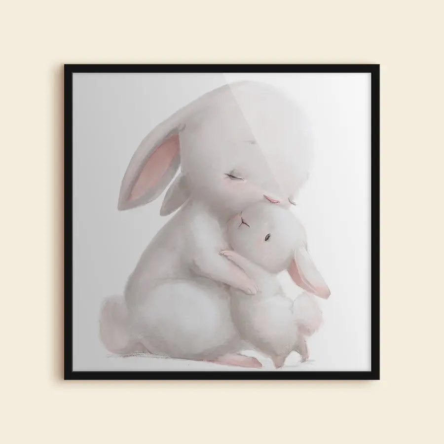 carta da parati Abbracci di mamma coniglio e coniglietto nr. f35047