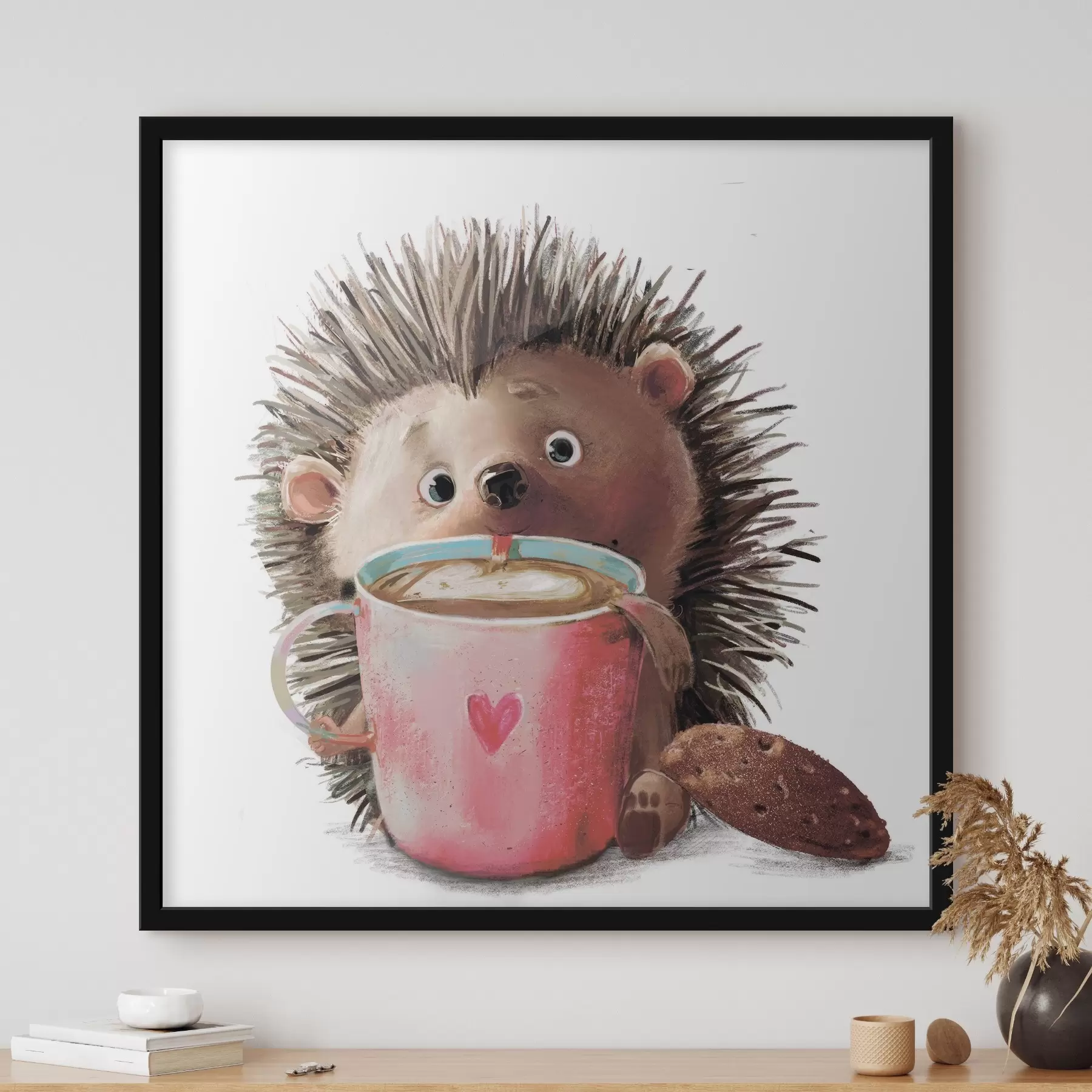 carta da parati Un riccio e una tazza di caffè nr. f35039