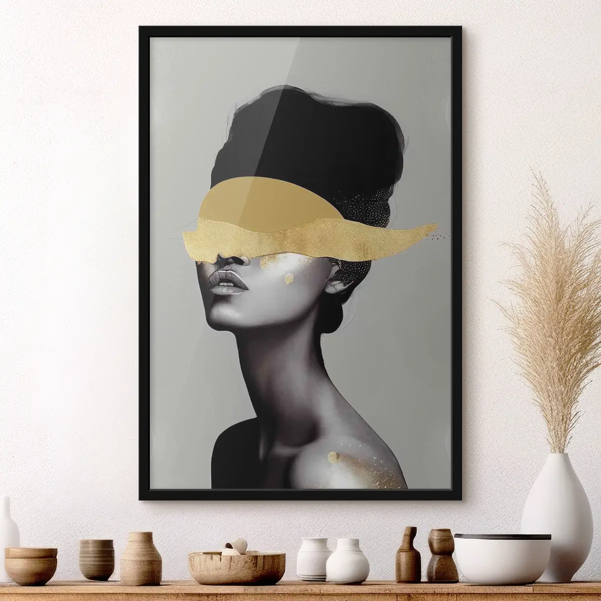 Poster Immagine di una giovane donna con la vernice sul viso f34862