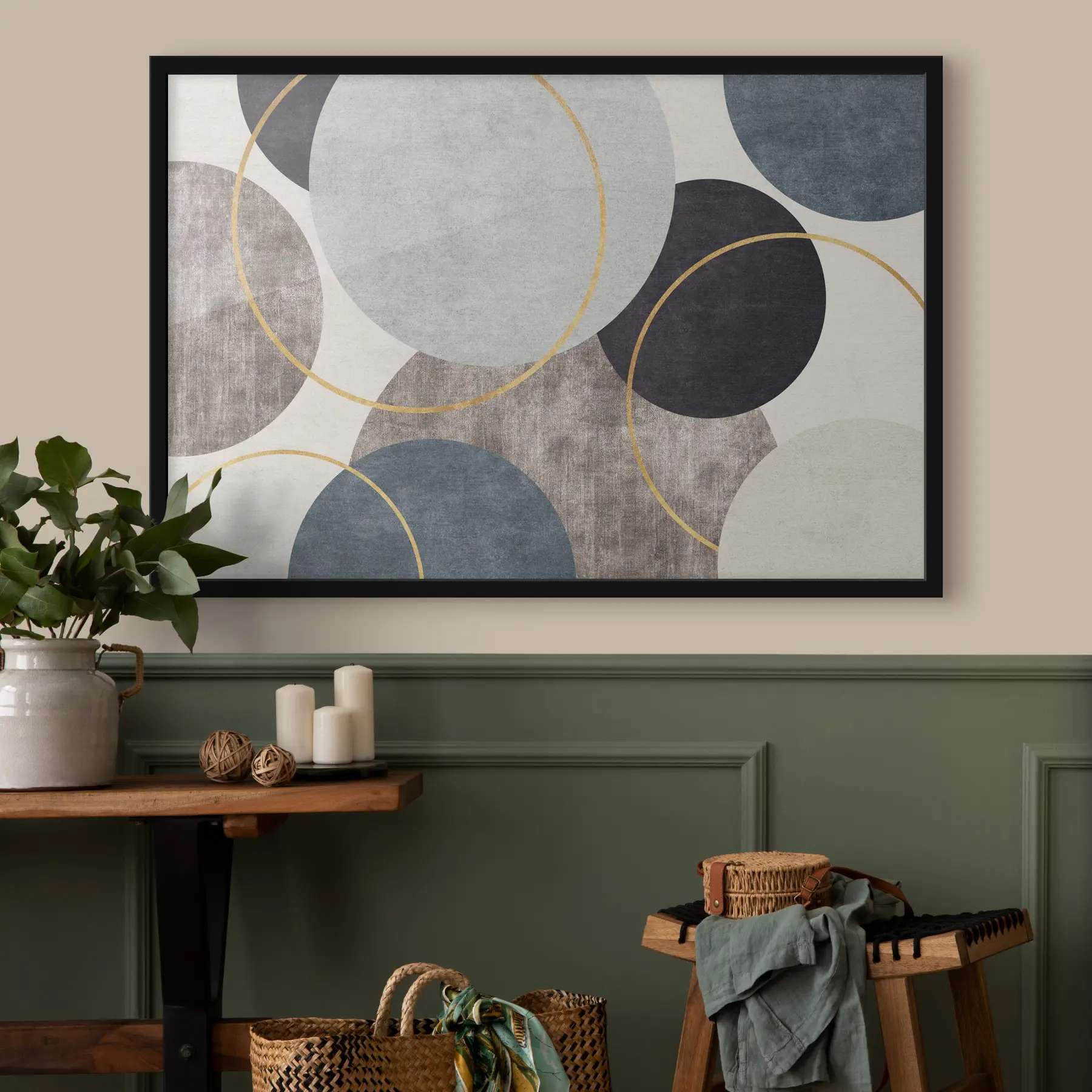 carta da parati Cerchi e linee astratte in armonia nr. f34791