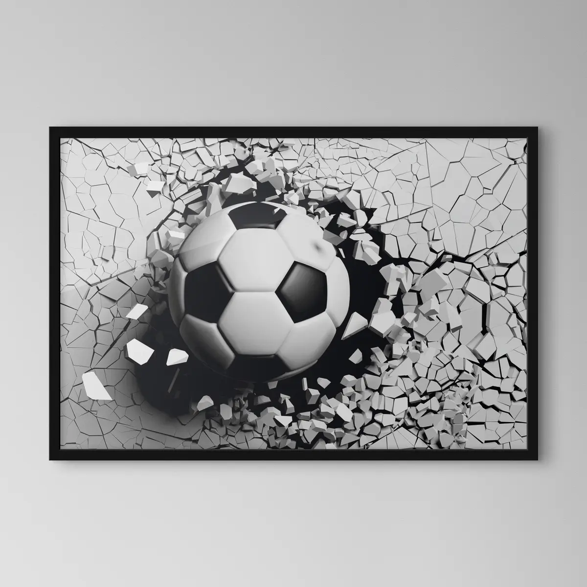 Poster Pallone da calcio che sfonda le barriere f34768
