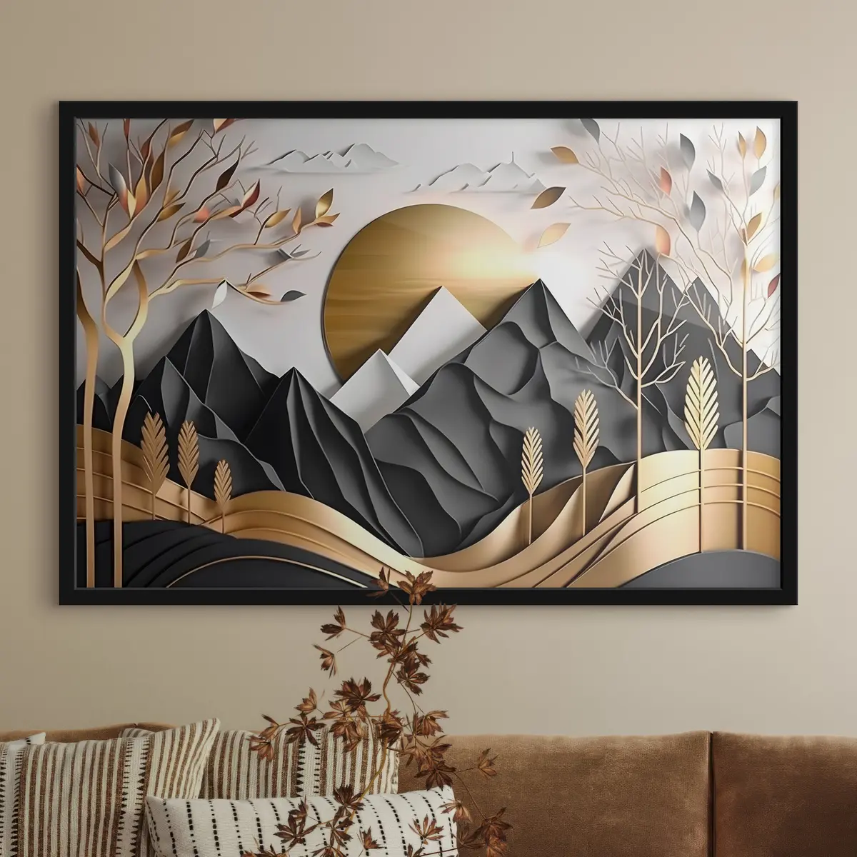 Poster Paesaggio sereno con texture stratificate f34419