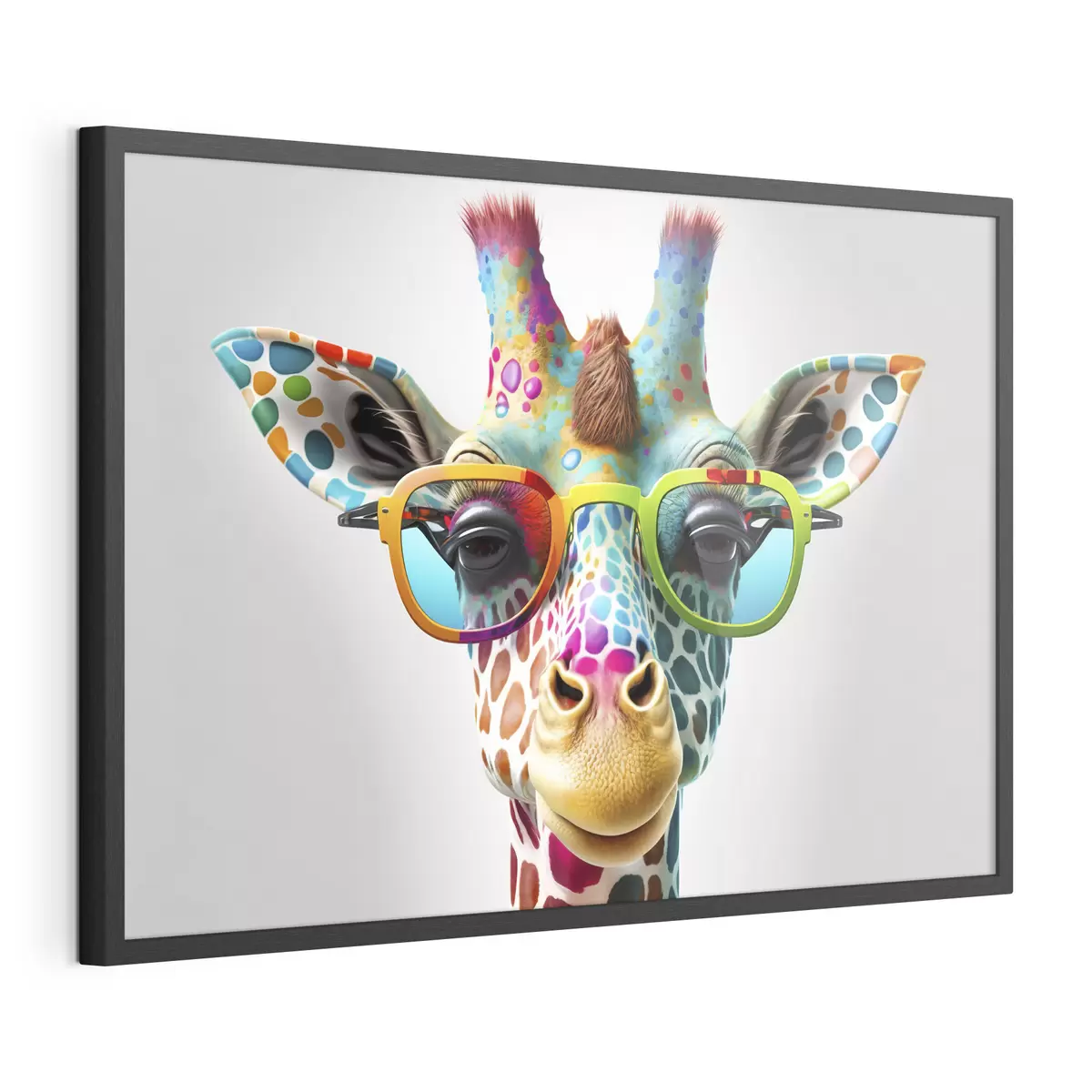 Poster Giraffa colorata con occhiali alla moda f33533