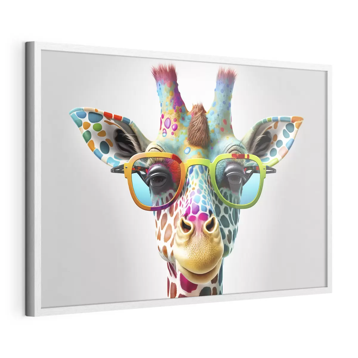 Poster Giraffa colorata con occhiali alla moda f33533