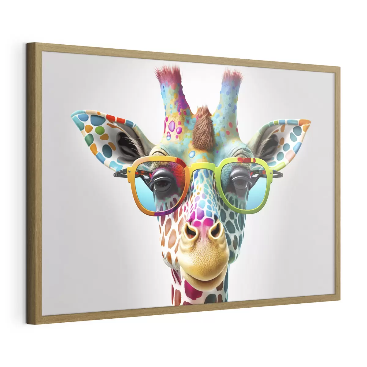 Poster Giraffa colorata con occhiali alla moda f33533