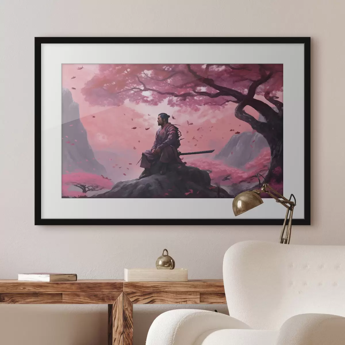 Poster Guerriero in un tranquillo paesaggio di sogno f33526