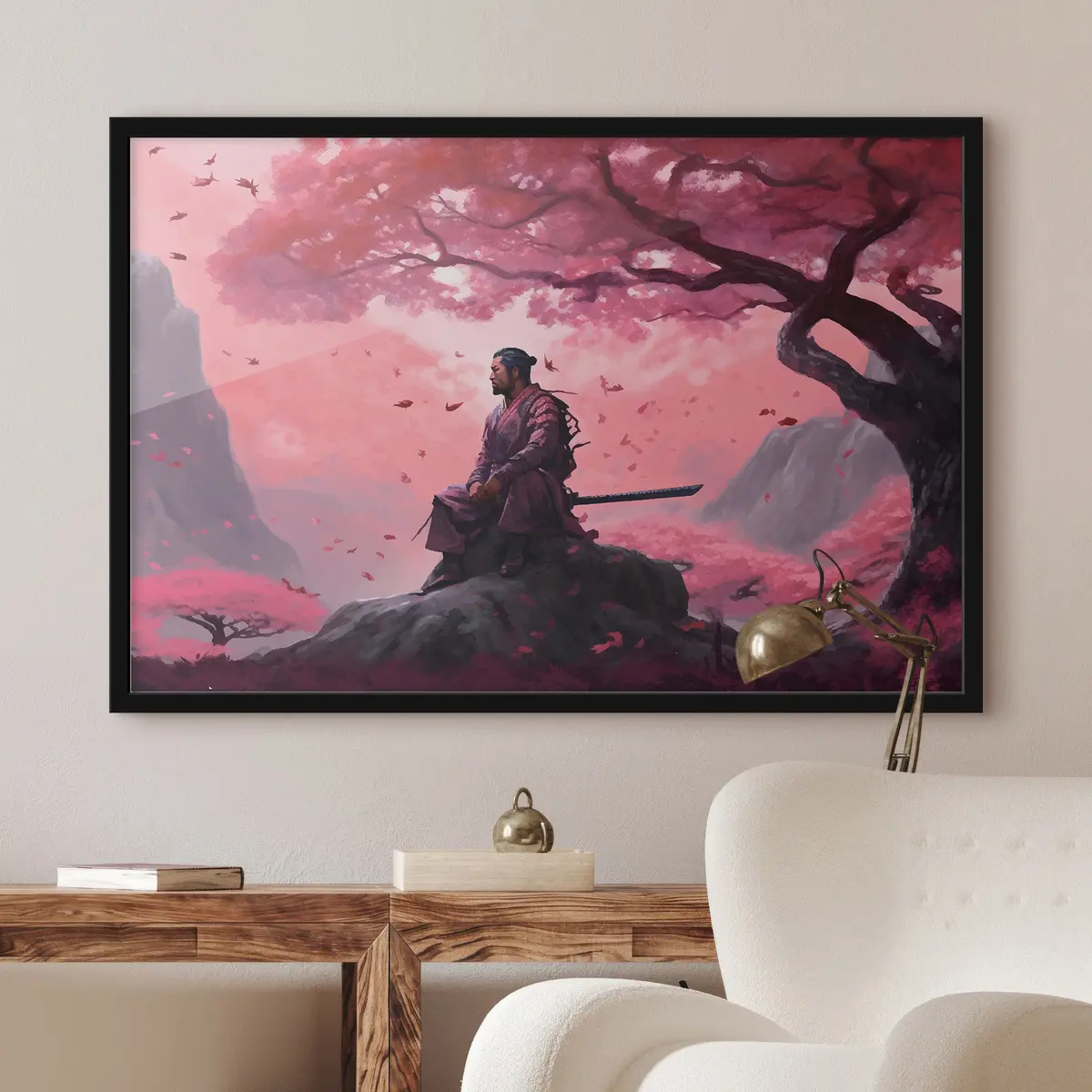 Poster Guerriero in un tranquillo paesaggio di sogno f33526