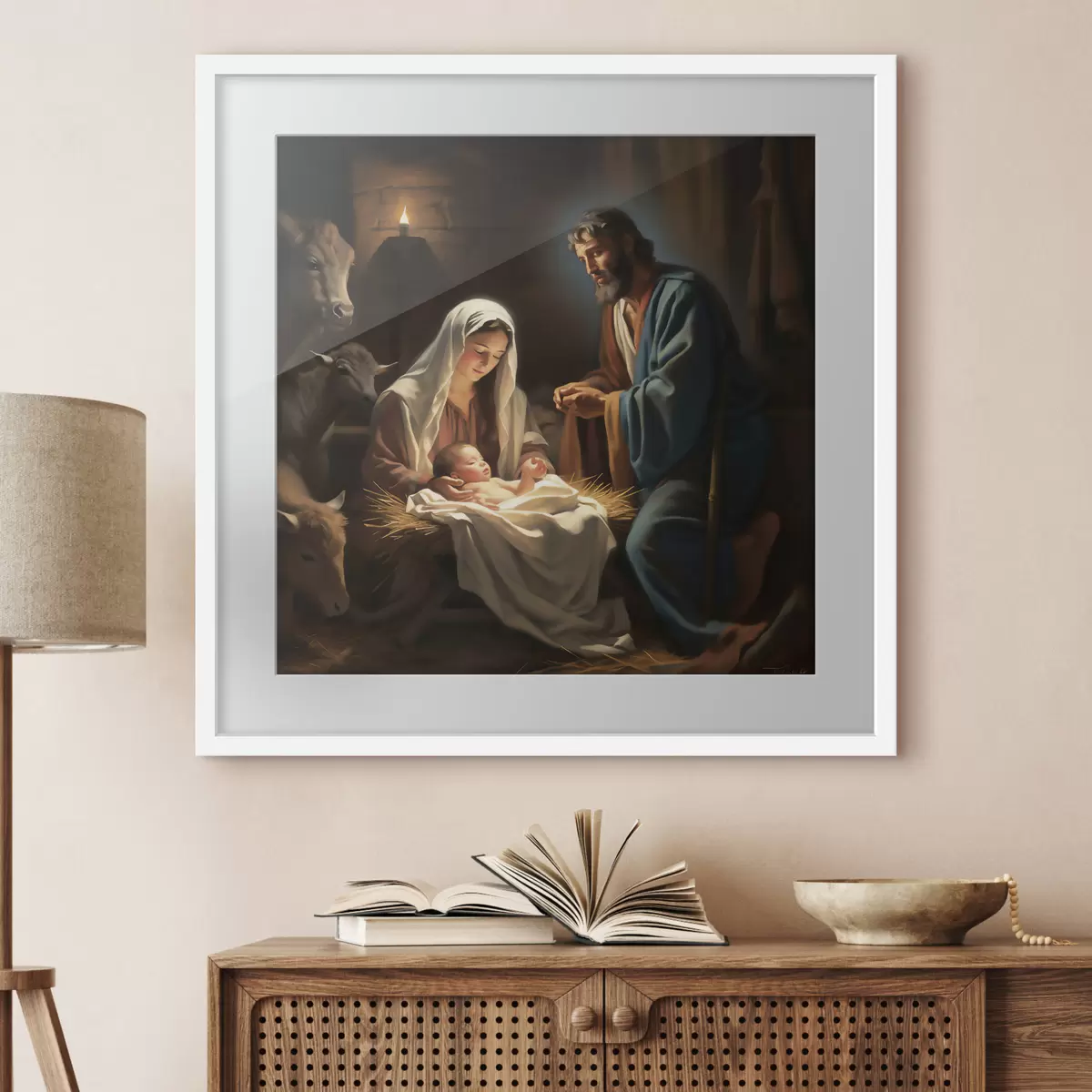 Poster Sacra Famiglia di notte f33488