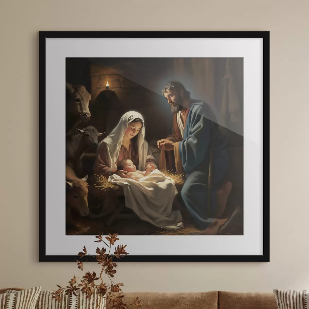 Poster Sacra Famiglia di notte f33488