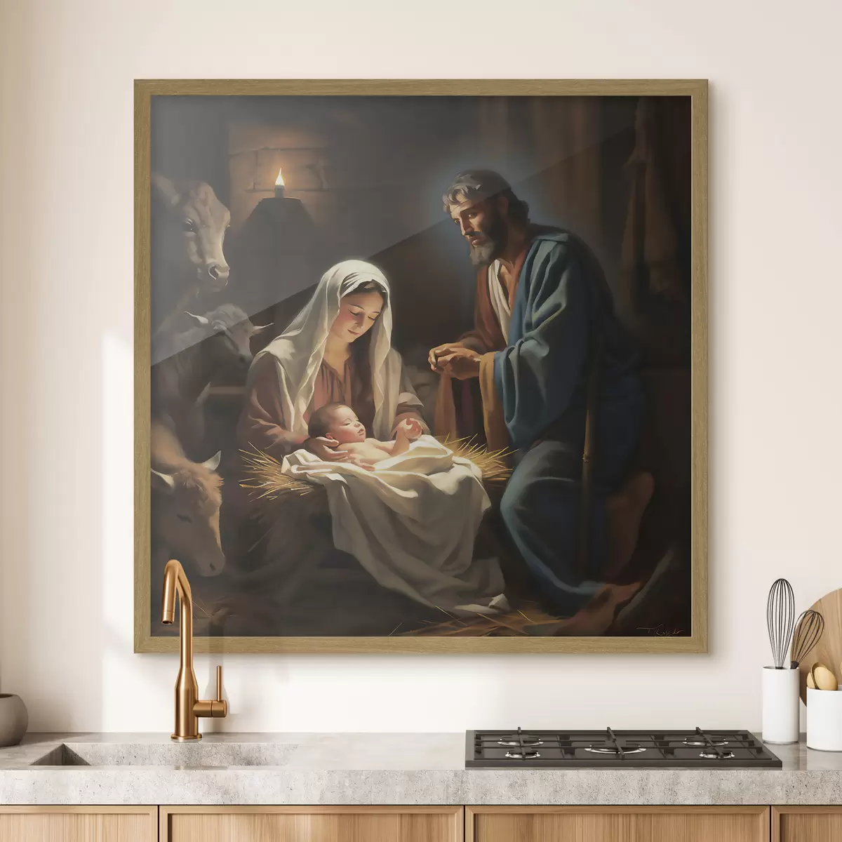 Poster Sacra Famiglia di notte f33488
