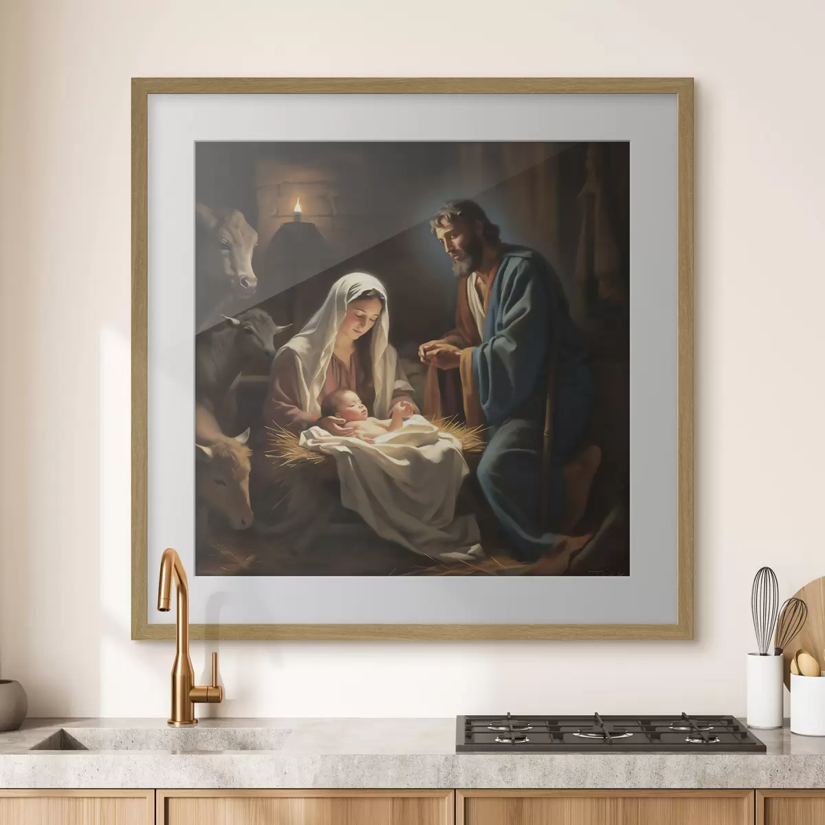 Poster Sacra Famiglia di notte f33488