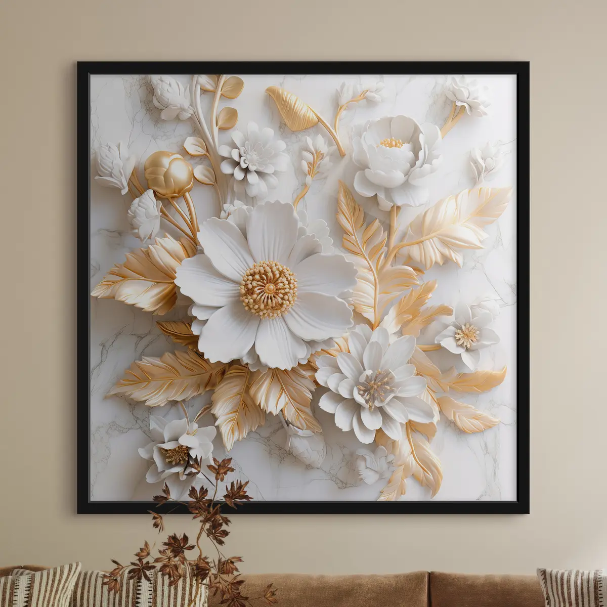 Poster Elegante composizione floreale dalle tonalità tenui f32778