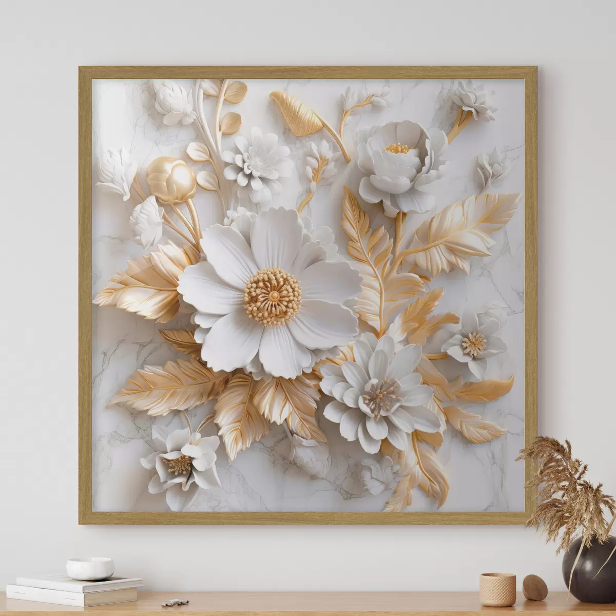 Poster Elegante composizione floreale dalle tonalità tenui f32778