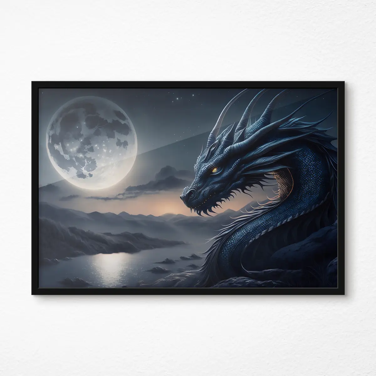 Poster Un drago maestoso al chiaro di luna f32612