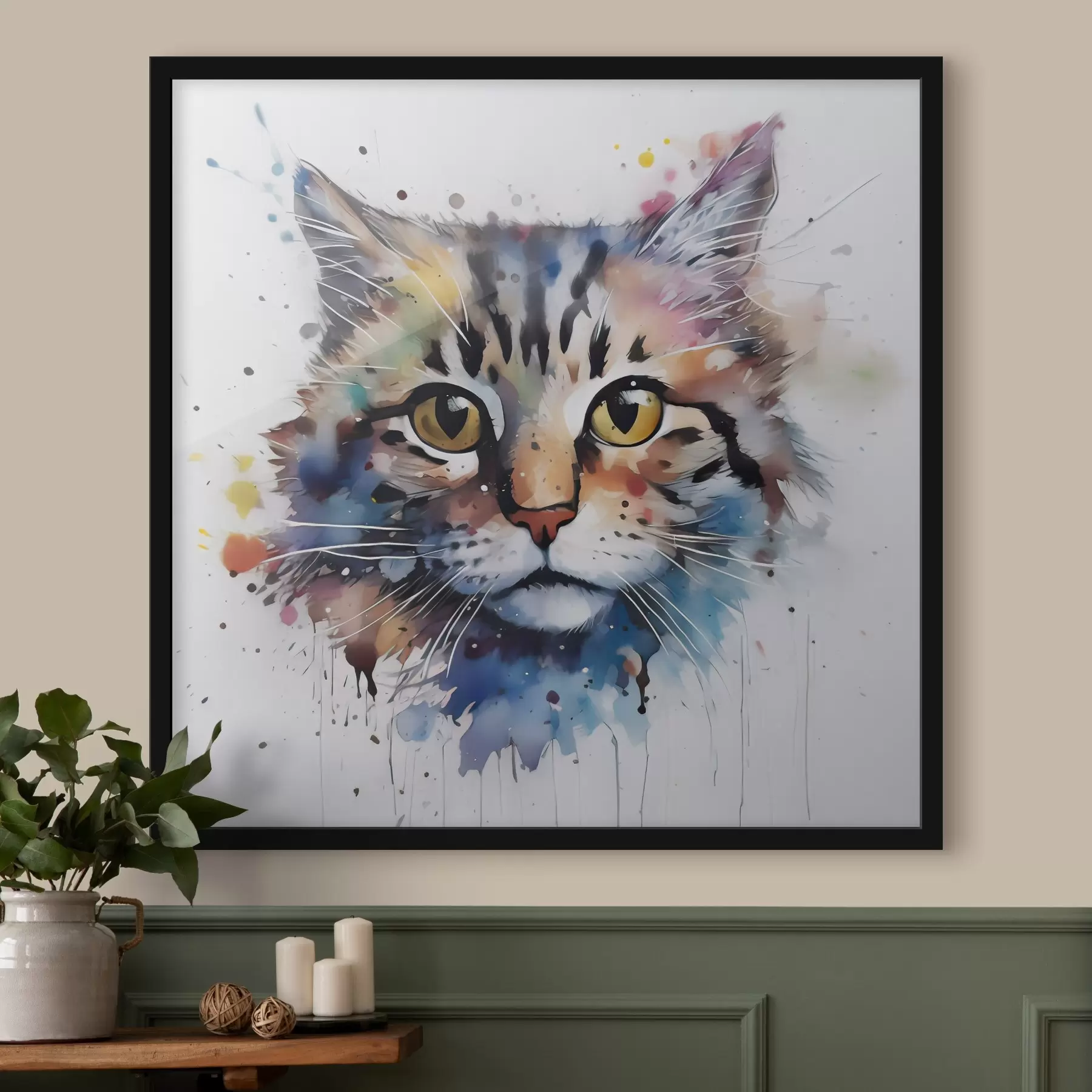 carta da parati Gatto in stile acquerello nr. f32314