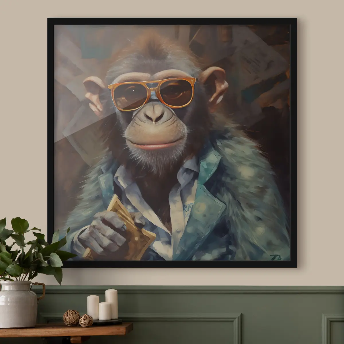 Poster Scimmia con portafoglio f32172