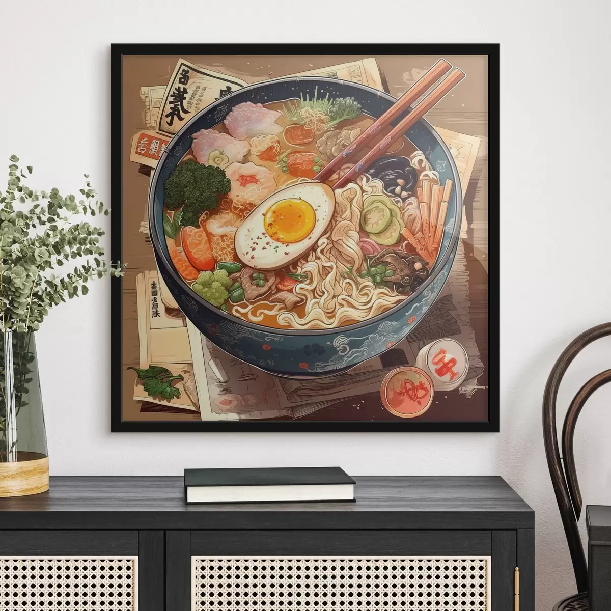 Poster Ramen, piatto orientale, udon, cucina cinese f32121