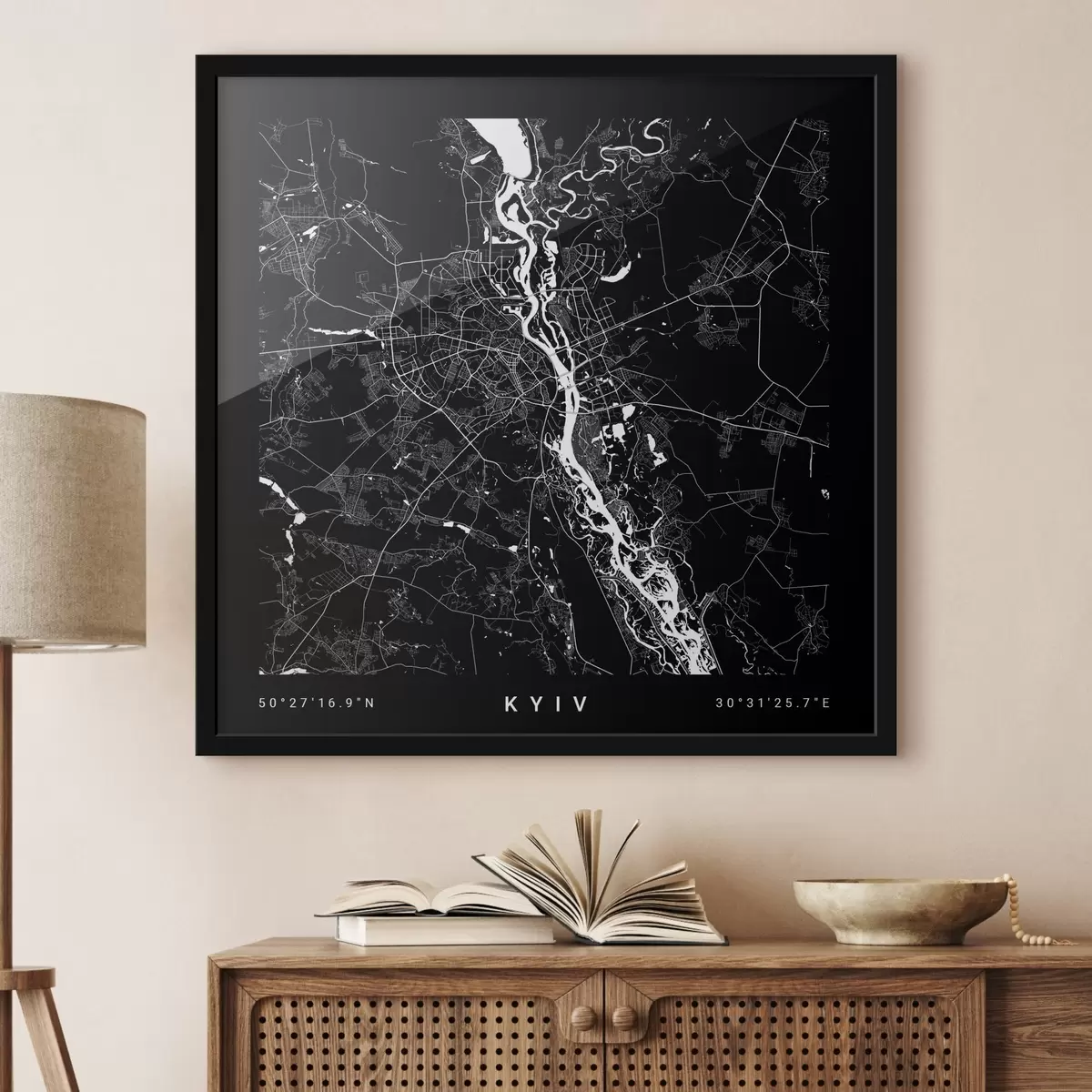 Poster Mappa minimalista della città di Kiev in Ucraina f31428