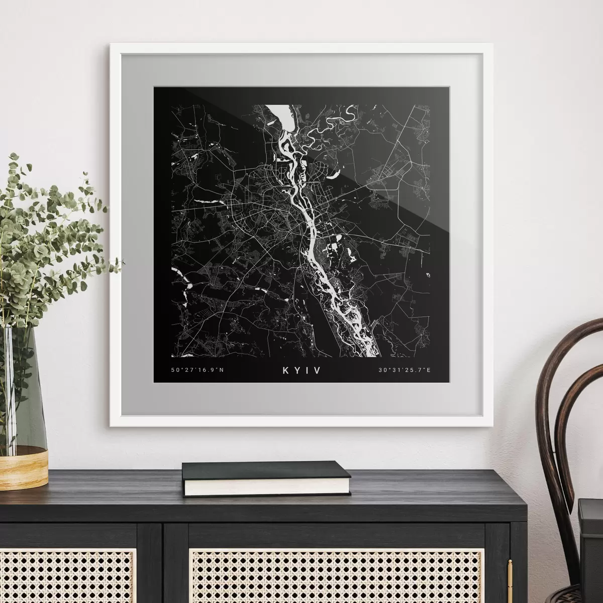 Poster Mappa minimalista della città di Kiev in Ucraina f31428