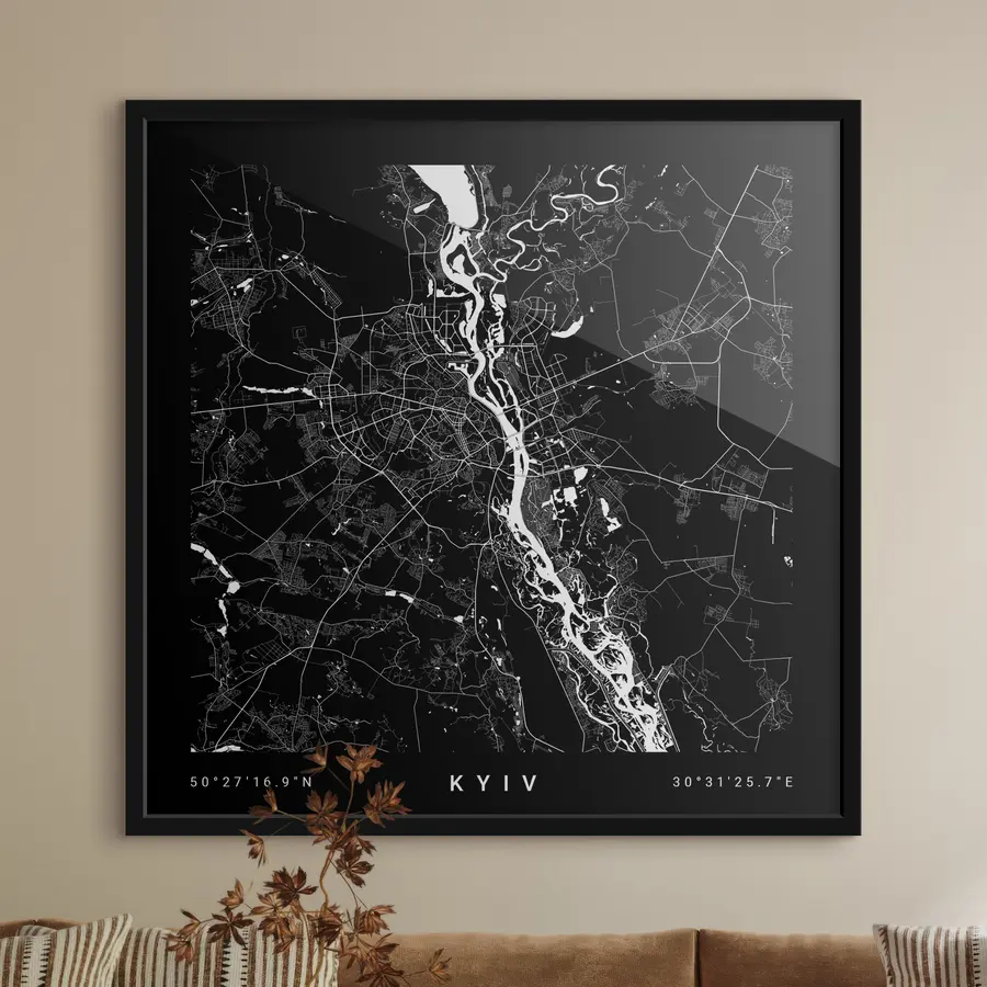 carta da parati Mappa minimalista della città di Kiev in Ucraina nr. f31428