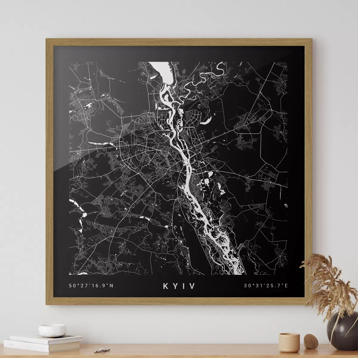 Poster Mappa minimalista della città di Kiev in Ucraina f31428