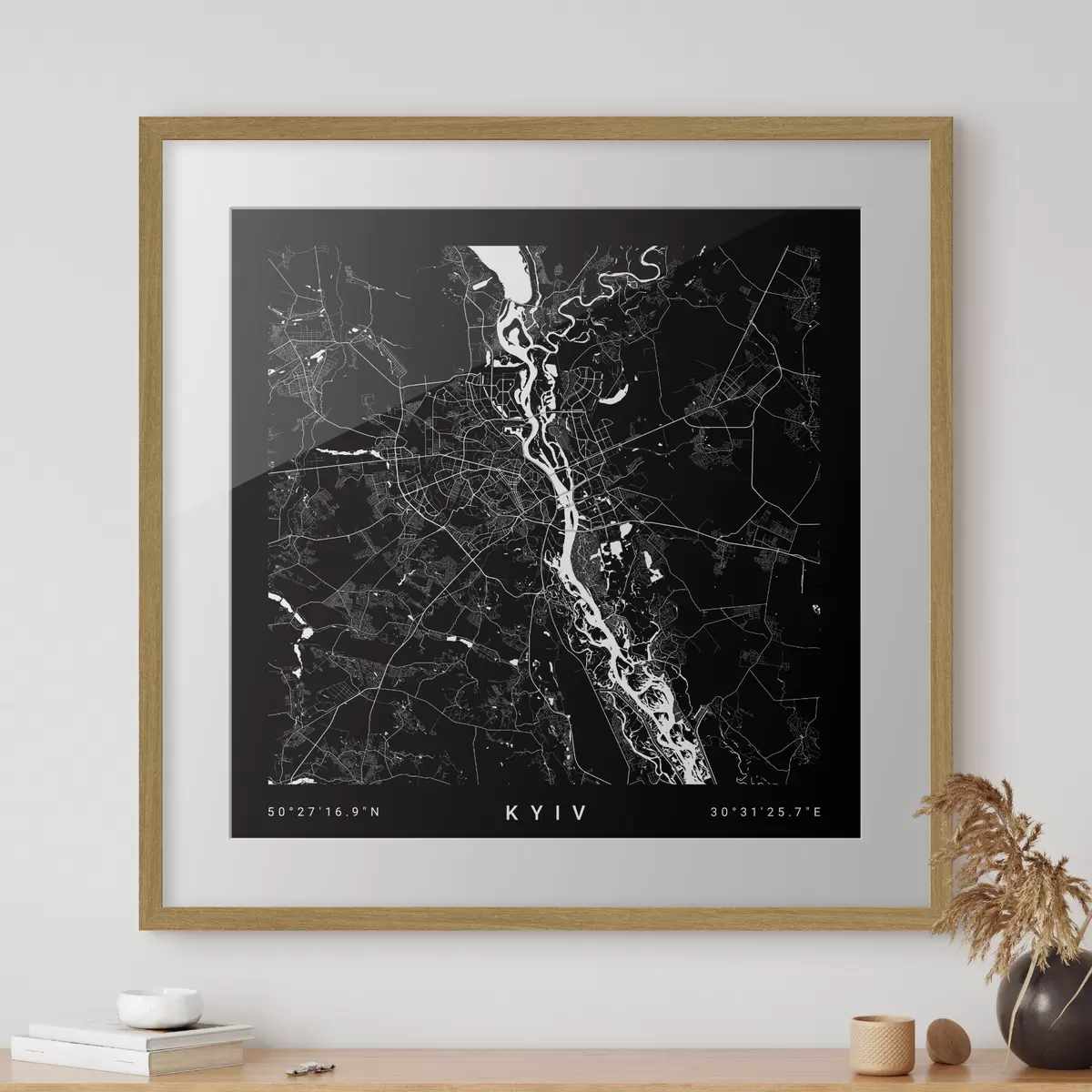Poster Mappa minimalista della città di Kiev in Ucraina f31428