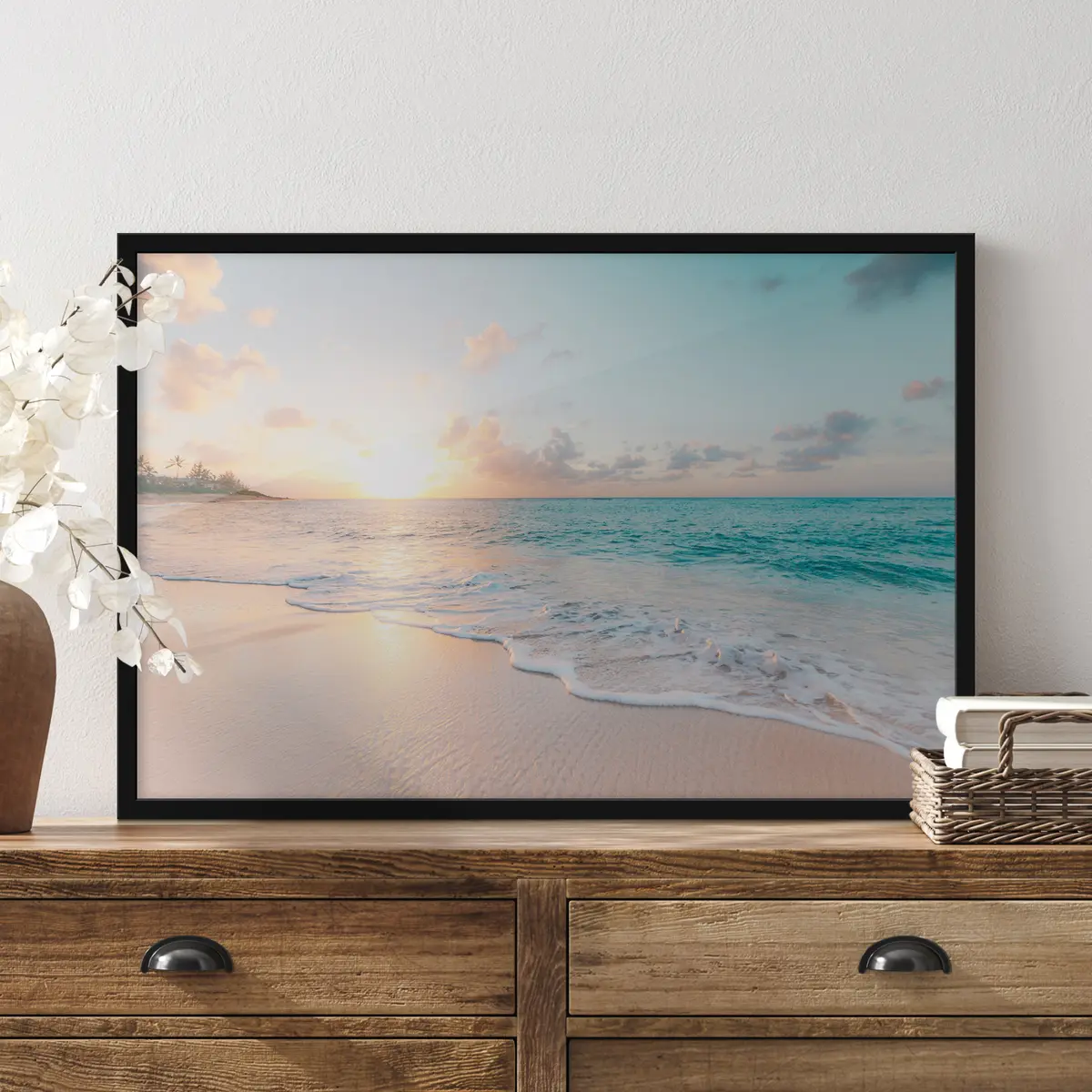 Poster Tramonto sereno su acque tranquille f28661