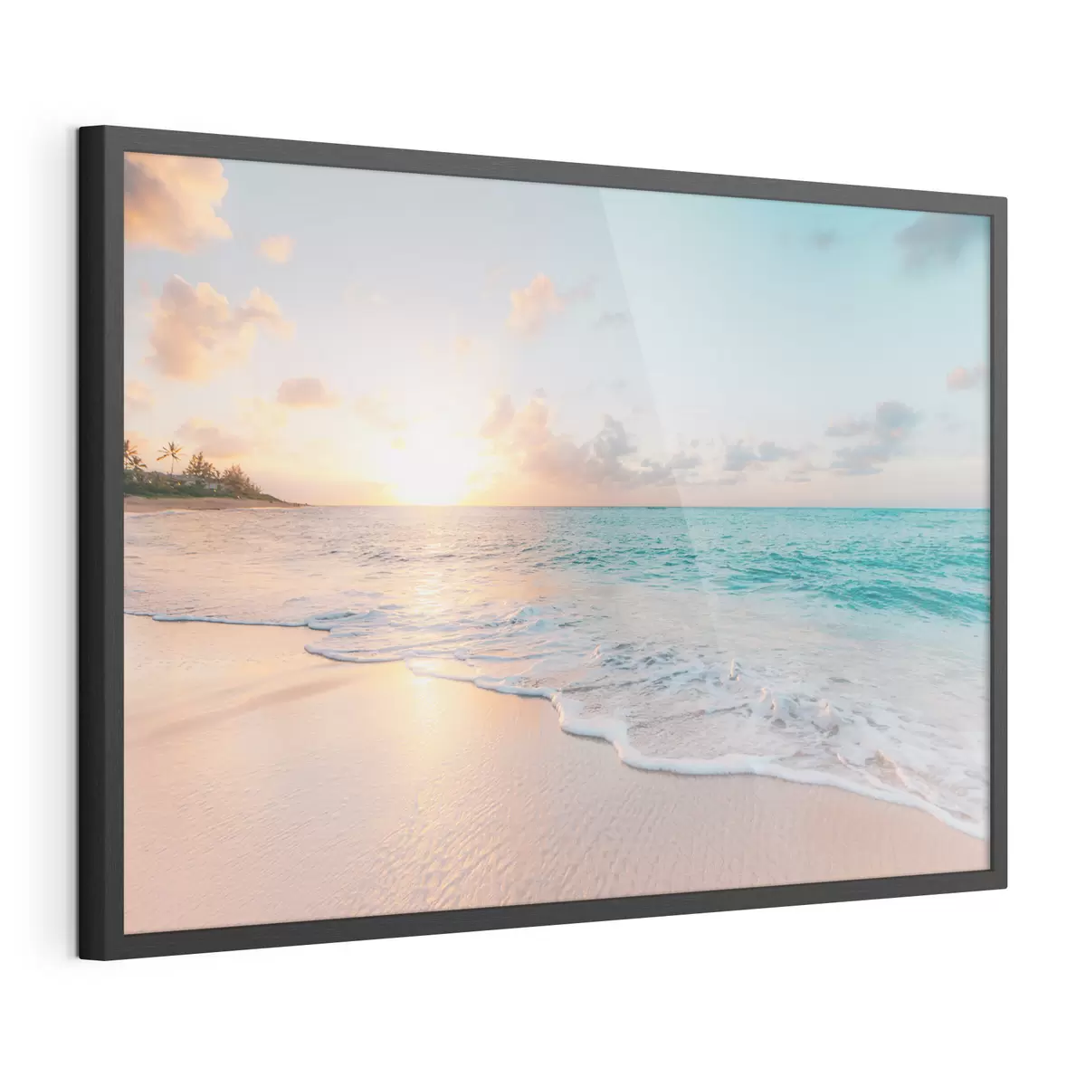 Poster Riva turchese al tramonto f28661