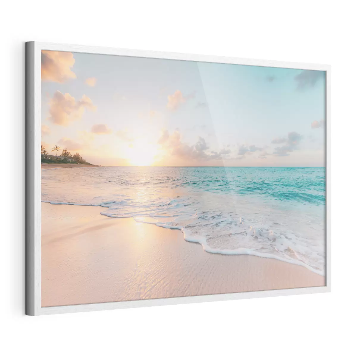 Poster Riva turchese al tramonto f28661