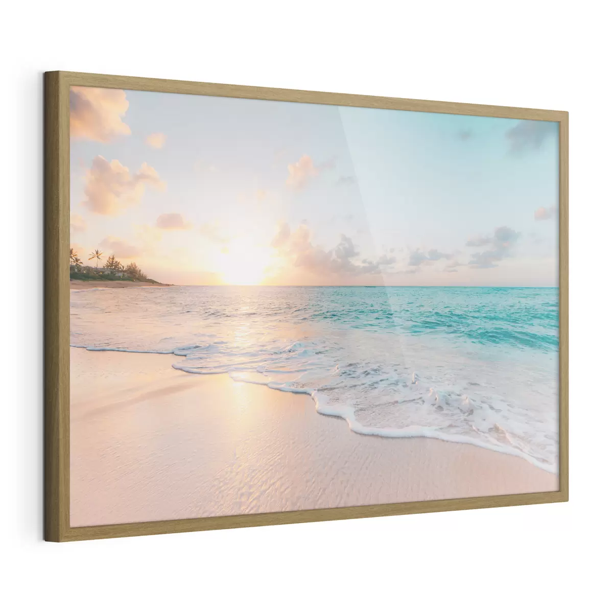 Poster Riva turchese al tramonto f28661