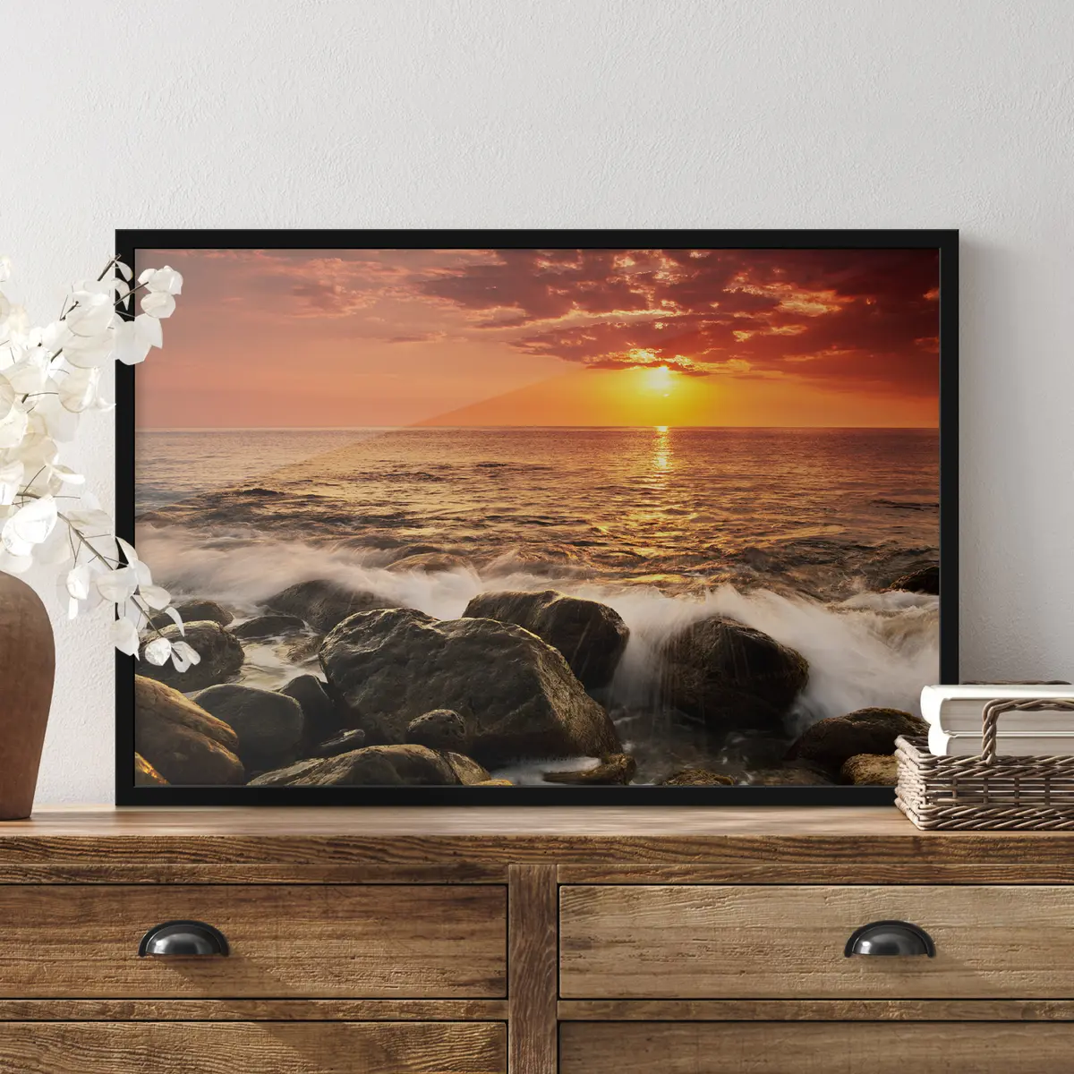 Poster Il tramonto dipinge la tela dell'oceano f19480