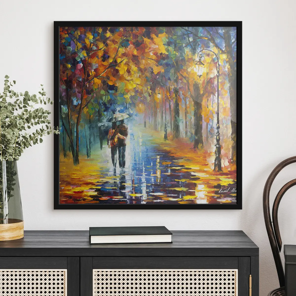 Poster Passeggiata autunnale sotto l'ombrello f15186